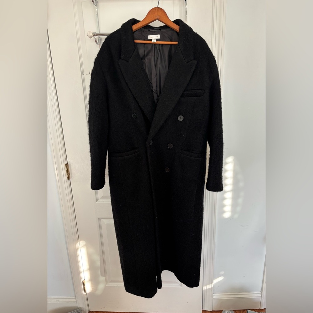 Longline faux wool coat